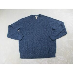 L.L. Bean Sweater Mens Extra Large Blue Knit Pullover Cotton Outdoors Casual